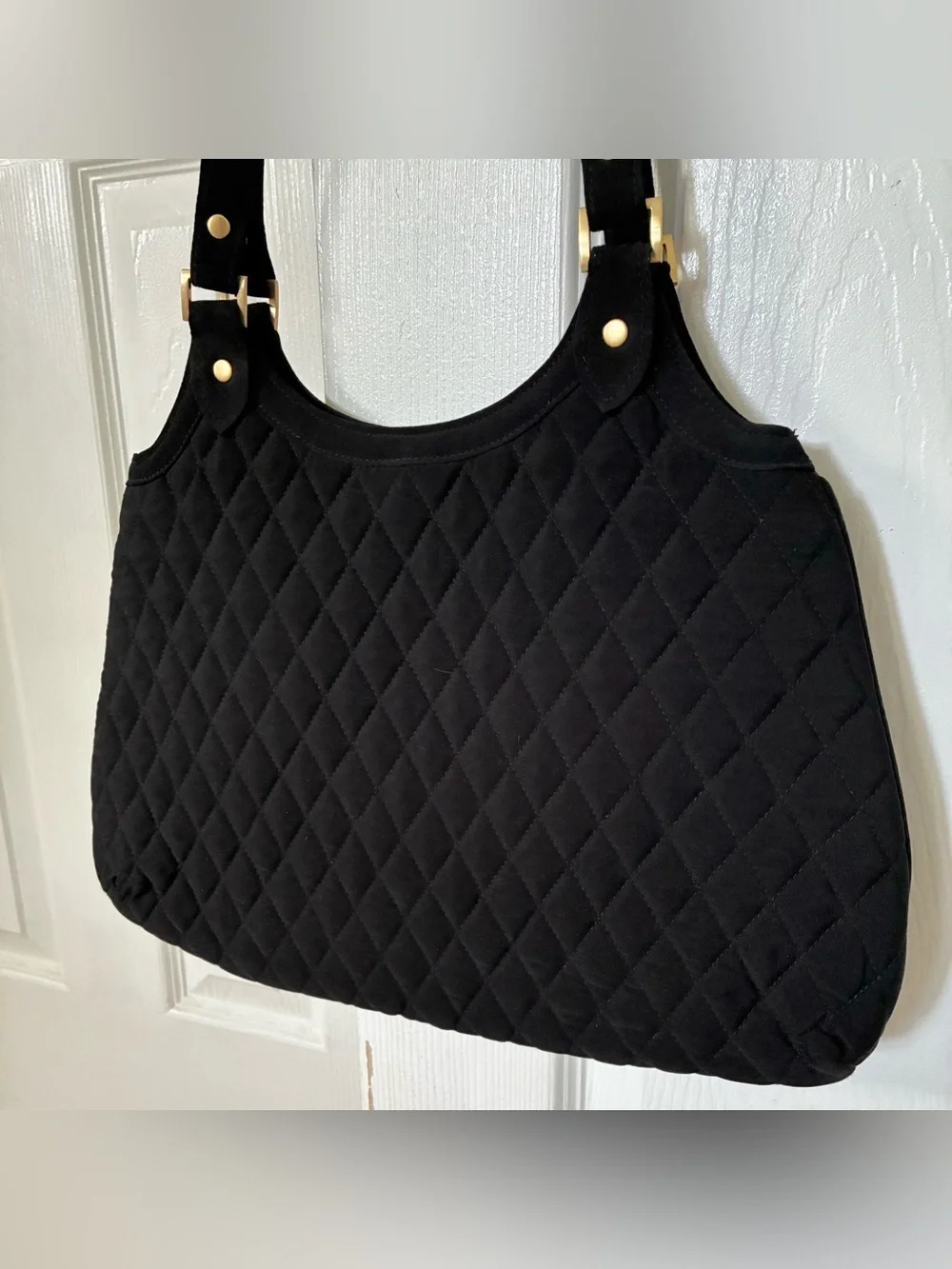 Vera Bradley Black Quilted Shoulder Hobo Bag
